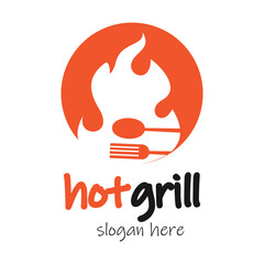 Fire logo design simple concept Premium Vector