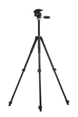 Professional tripod isolated on white. Photo studio equipment