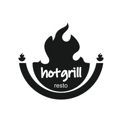 Fire logo design simple concept Premium Vector