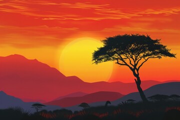 Obraz premium dark-palm-trees-silhouettes-on-colorful-tropical. Beautiful simple AI generated image in 4K, unique.