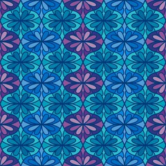 Abstract geometric floral seamless flower pattern for fabrics and linens