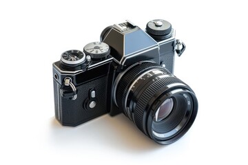 Black camera with white background