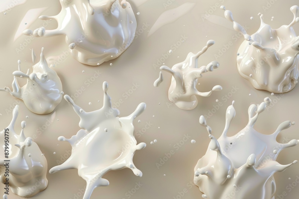 Aufkleber Group of liquids splashing on top of each other, abstract concept for various uses