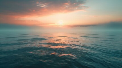 Obraz premium Ocean is calm and sky is beautiful shade of pink