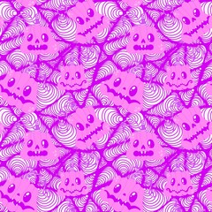 Halloween pumpkins seamless monsters pattern for wrapping paper and fabric