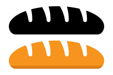 Bread icon, bread loaf flat icon.