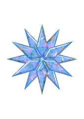 Fototapeta premium six-pointed blue star light blue marbled, modern abstract design, christmas decorations, 