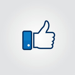 Like thumbs up icon flat vector design
