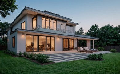 modern exterior home made with glasses