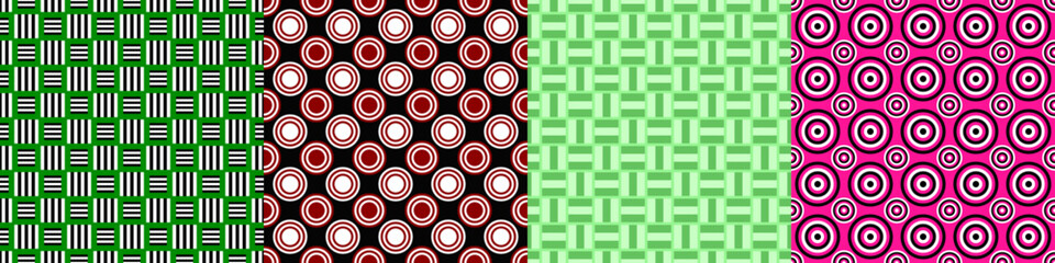 Seamless geometric threetone pattern set