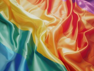 Obraz premium Colorful piece of fabric with rainbow stripes