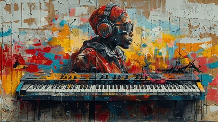 Street Art of a Musician