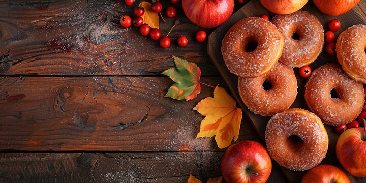 Apple cider donuts on the table