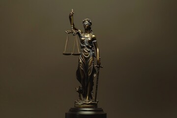 A bronze statue of Lady Justice holding a balance symbolizing fairness and equality