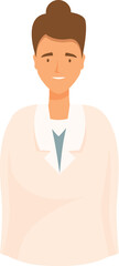 Friendly male doctor wearing a lab coat smiling in a cartoon style
