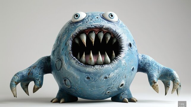 3D-rendering monster cartoon charackter