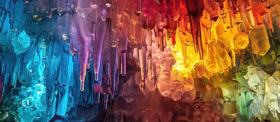 Abstract Colorful Crystal Cave