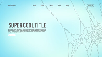 Landing page abstract design with shattered elements. Template for website or app.
