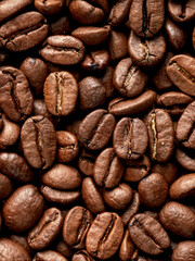 Arabica coffee beans. Full frame.