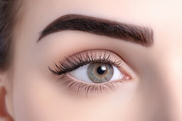 Fototapeta premium Close-up of woman's eye without makeup