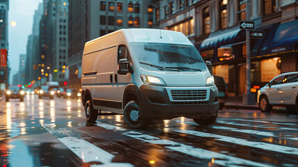 High end small work van in the city.