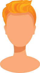 Faceless man with ginger hair posing showing trendy hairstyle for avatar