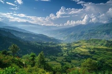 Fototapeta premium Green self-healing landscape