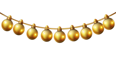 lowing golden Christmas and New Year garlands