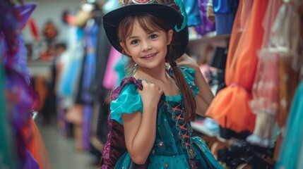 Fototapeta premium beautiful girl dressed up in a costume rental house