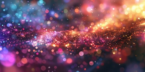 Colorful, swirling galaxy of glittering lights