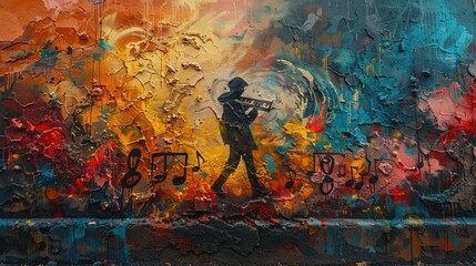 Fototapeta premium Street Art - Music Inspired Mural