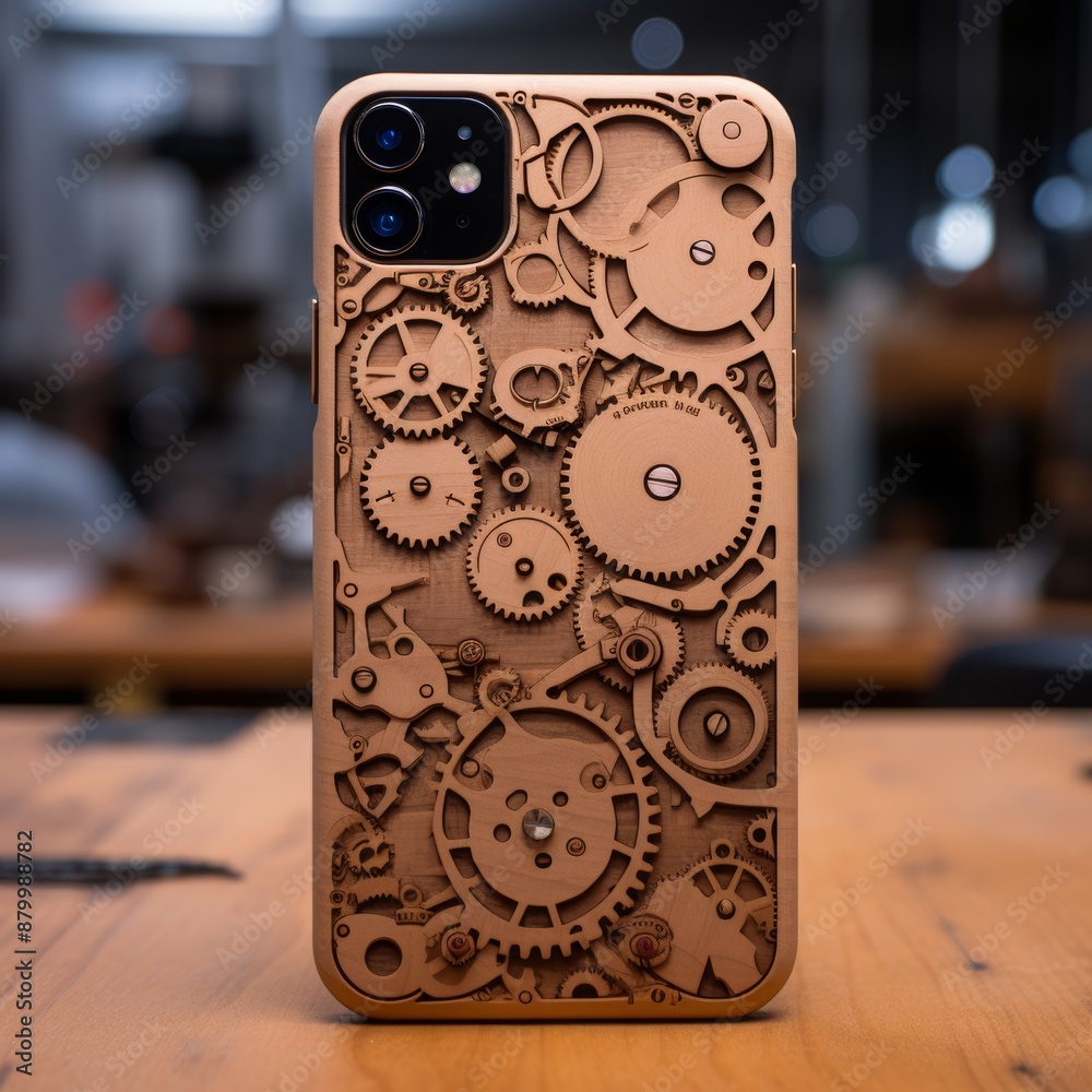 Poster customizable phone case design with cnc machine exploring personalization potential