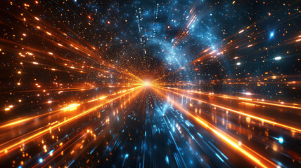 Obraz premium data speed way as internet background created with Generative AI technology