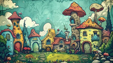 Hand-Drawn Cartoon Style Illustration Background