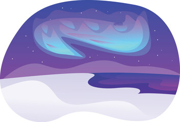 Beautiful aurora borealis illuminating a winter landscape