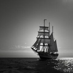 Fototapeta premium sailing ship on the sea