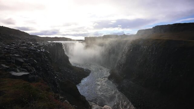 A beautiful waterfall in Iceland. Detifoss.