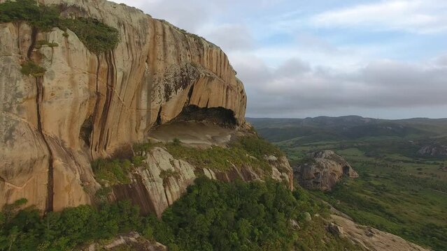 Aerial view of Pedra da Boca and rocky mountains of Pedra da Boca State Park - Passa e Fica, Para&iacute;ba, Brazil