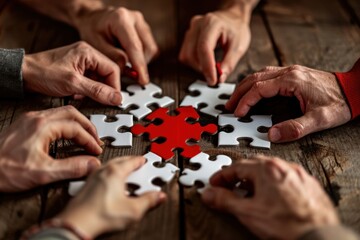 Team Puzzle, Hands assembling a jigsaw puzzle, Collaborative Problem Solving