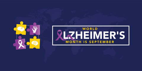 September is World Alzheimer&rsquo;s Month background template. Holiday concept. background, banner, placard, card, and poster design template with text inscription and standard color. vector illustration.