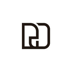 letter rd simple geometric lines linked logo vector