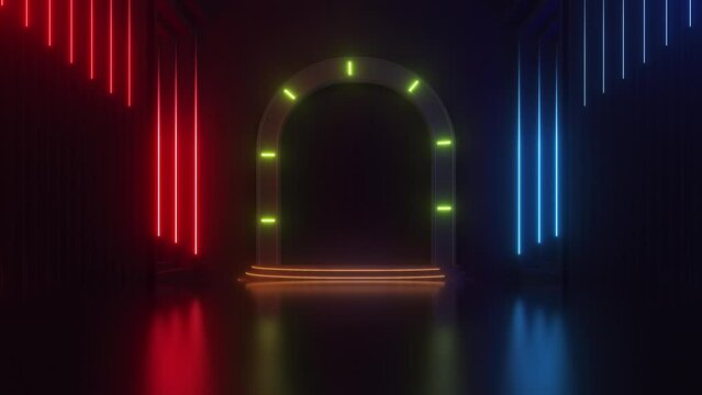 This motion graphic includes 4K Stage Neon Light Background in a seamless loop.