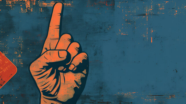 dibujo de una mano de una persona mandando o se&ntilde;alando algo participando o pidiendo la palabra con el dedo indice arriba