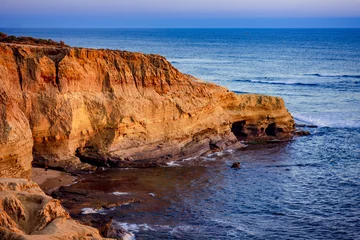 Fototapeten Naturpark Waves at a point of land in Sunset Cliffs Natural Park in San Diego California  © Scott Bufkin