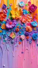 Fototapeta premium Vibrant Abstract Floral Painting