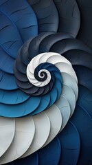 Fototapeta premium Abstract Spiral Pattern in Blue and White