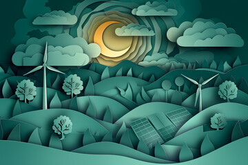 Green planet. Renewable energy. Environment day