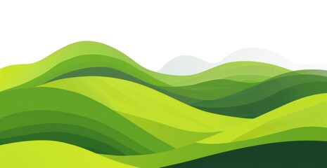 Obraz premium simple green hill, white background, simple shapes Generative AI