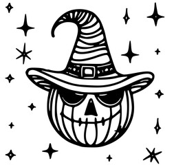 halloween pumpkin with hat