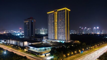 Fototapeta premium A Nightscape view on modern city